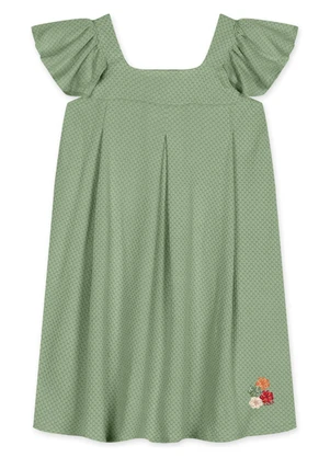 Lilica Ripilica - Vestido Curto Infantil Feminino Verde - LILICA RIPILICA