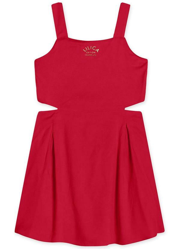 Lilica Ripilica - Vestido Curto Infantil Menina Vermelho