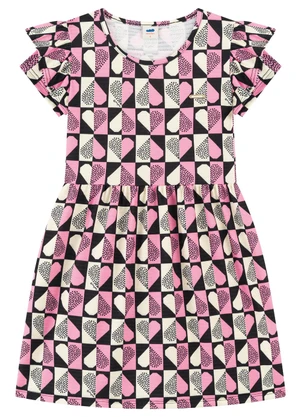 Marlan - Vestido Curto Infantil Menina Cotton Preto - MARLAN