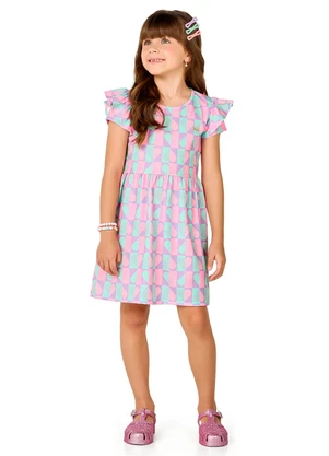 Marlan - Vestido Curto Infantil Menina Cotton Verde - MARLAN