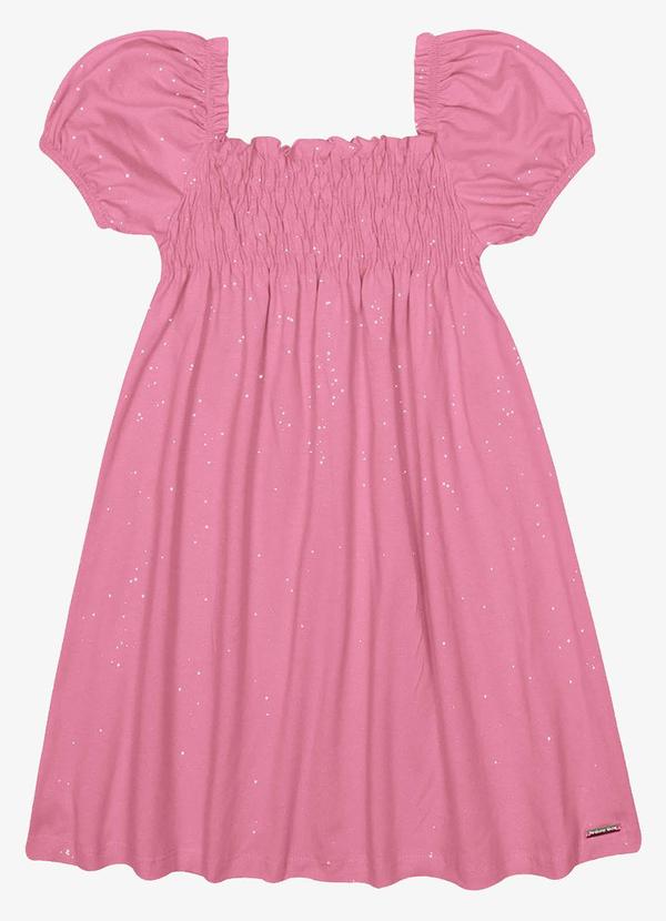 Trick Nick - Vestido Curto Lastex Cotton Glitter Rosa