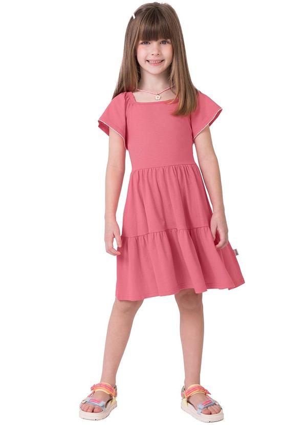 Malwee Kids - Vestido Curto Marias em Malha Rosê