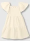 Carinhoso - Vestido Curto Rodado Acinturado Off White - variação: Off White