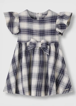 Carinhoso - Vestido Curto Rodado Acinturado Xadrez Preto - CARINHOSO