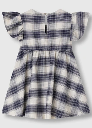 Carinhoso - Vestido Curto Rodado Acinturado Xadrez Preto - CARINHOSO
