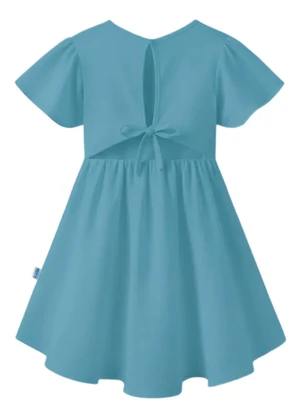 Malwee Kids - Vestido Curto Rodado Amarração Azul - MALWEE KIDS