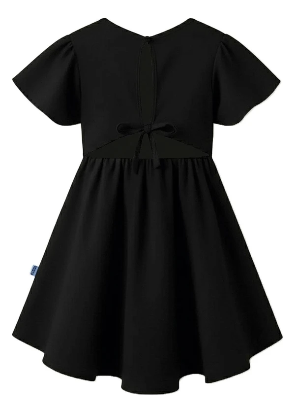 Malwee Kids - Vestido Curto Rodado Amarração Preto 2