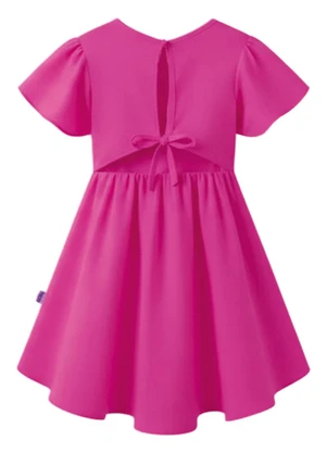 Malwee Kids - Vestido Curto Rodado Amarração Rosa - MALWEE KIDS