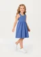 Carinhoso - Vestido Curto Rodado com Bordado Azul - variação: Azul