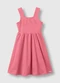Carinhoso - Vestido Curto Rodado com Bordado Azul - variação: Rosa