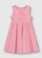 Carinhoso - Vestido Curto Rodado em Malha Texturizada Branco - variação: Rosa