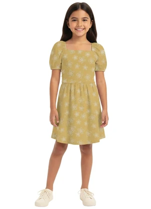 Malwee Kids - Vestido Curto Rodado Floral Amarelo - MALWEE KIDS