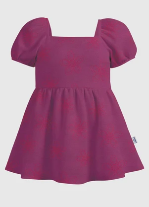 Malwee Kids - Vestido Curto Rodado Floral Rosa Escuro - MALWEE KIDS