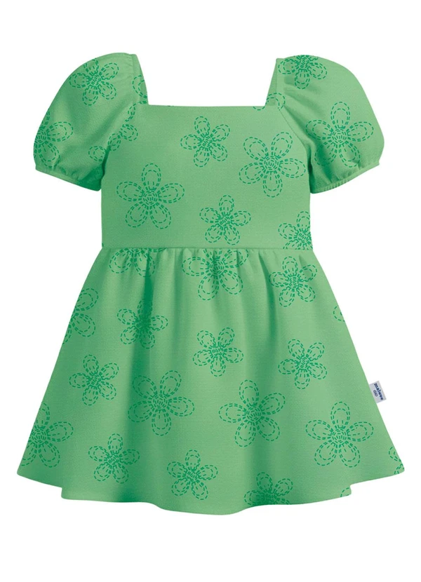 Malwee Kids - Vestido Curto Rodado Floral Verde 1