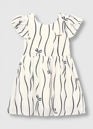 Carinhoso - Vestido Curto Rodado Laços Branco - CARINHOSO