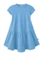 Malwee Kids - Vestido Curto Rodado Texturizado Laranja Pastel - variação: Azul Pastel