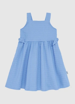 Malwee Kids - Vestido Curto Rodado Texturizado Azul - MALWEE KIDS