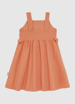 Malwee Kids - Vestido Curto Rodado Texturizado Laranja - MALWEE KIDS