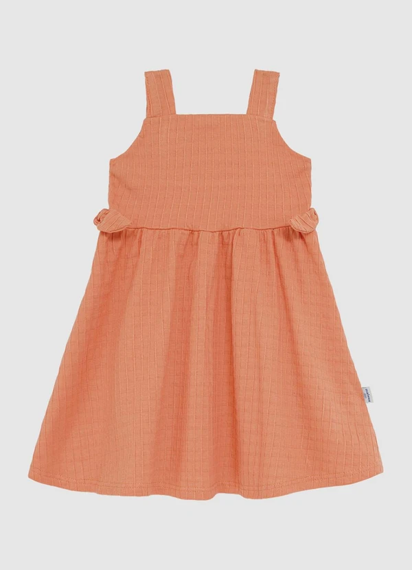 Malwee Kids - Vestido Curto Rodado Texturizado Laranja