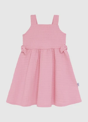 Malwee Kids - Vestido Curto Rodado Texturizado Rosa - MALWEE KIDS