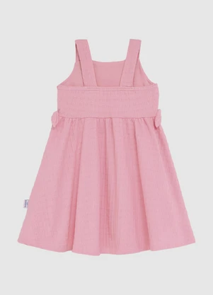 Malwee Kids - Vestido Curto Rodado Texturizado Rosa - MALWEE KIDS