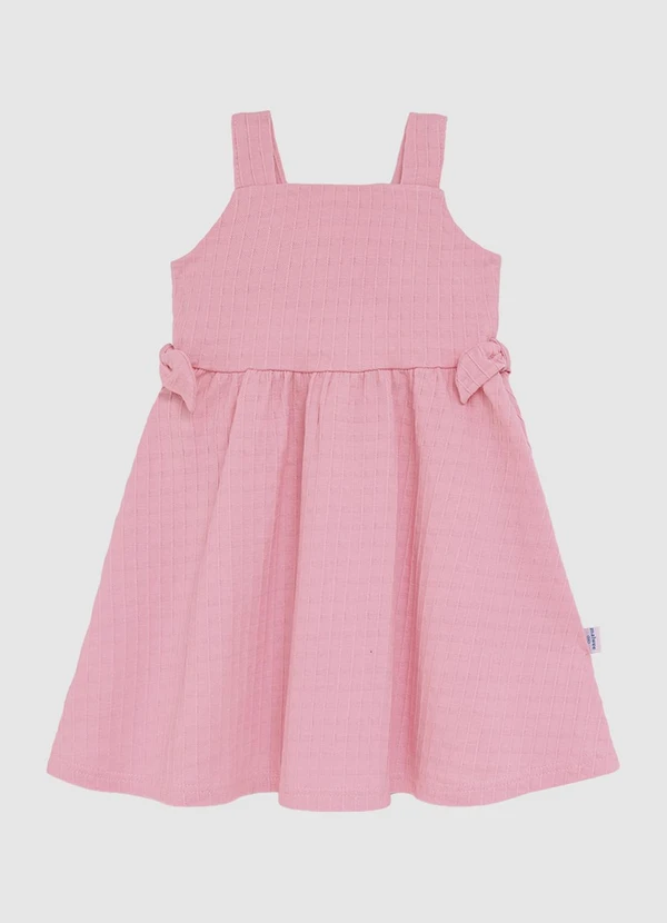 Malwee Kids - Vestido Curto Rodado Texturizado Rosa