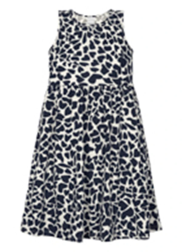 Alakazoo - Vestido Curto sem Mangas Penteada Preto