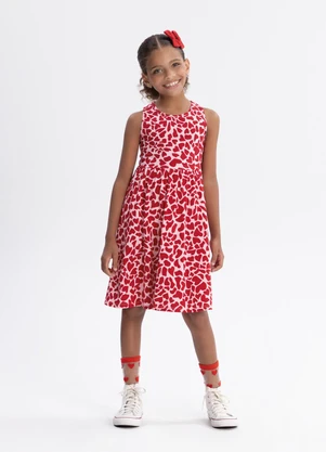 Alakazoo - Vestido Curto sem Mangas Penteada Rosa - ALAKAZOO