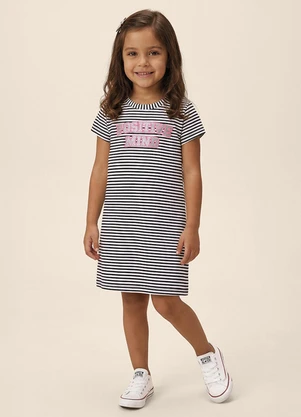 Malwee Kids - Vestido Curto T-Shirt Positive Mind Preto - MALWEE KIDS