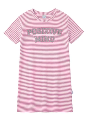 Malwee Kids - Vestido Curto T-Shirt Positive Mind Rosa - MALWEE KIDS