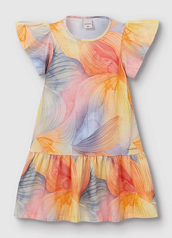 Carinhoso - Vestido Curto Tropical Amplo Amarelo 2