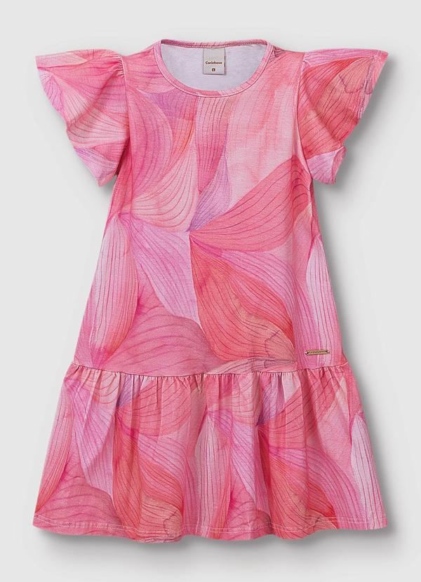 Carinhoso - Vestido Curto Tropical Amplo Rosa 1