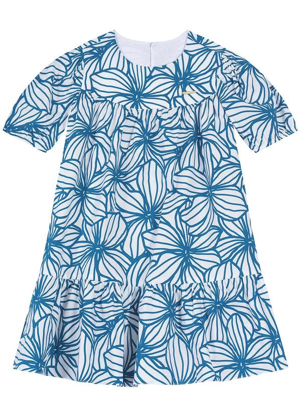 Carinhoso - Vestido Curto Tropical Azul
