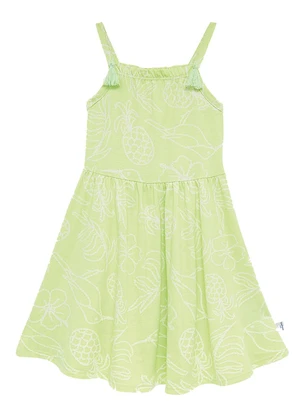 Malwee Kids - Vestido Curto Tropical Verde Limão - MALWEE KIDS