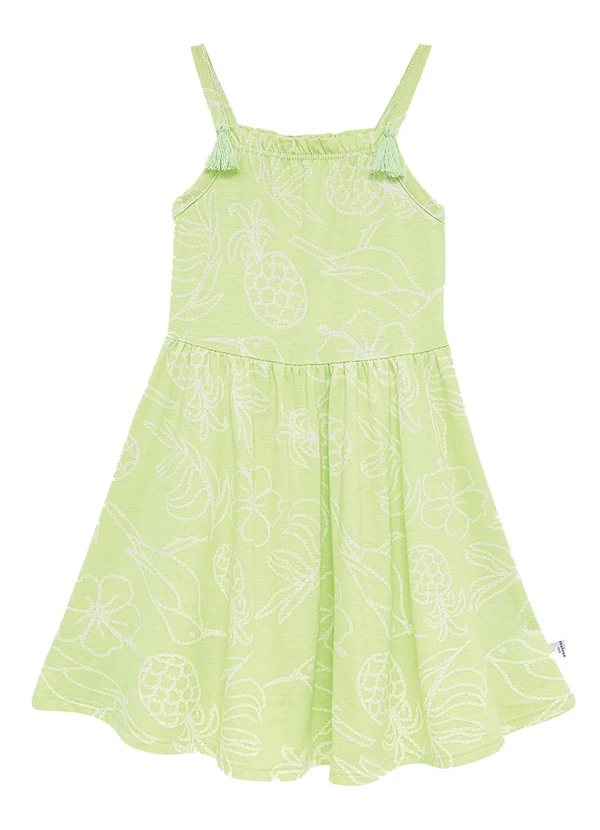 Malwee Kids - Vestido Curto Tropical Verde Limão 2
