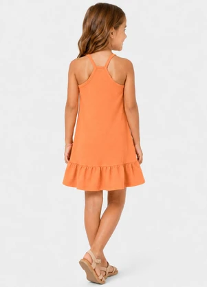 Select - Vestido de Alça Infantil em Malhão Fruit Laranja - SELECT