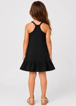 Select - Vestido de Alça Infantil em Malhão Fruit Preto - SELECT