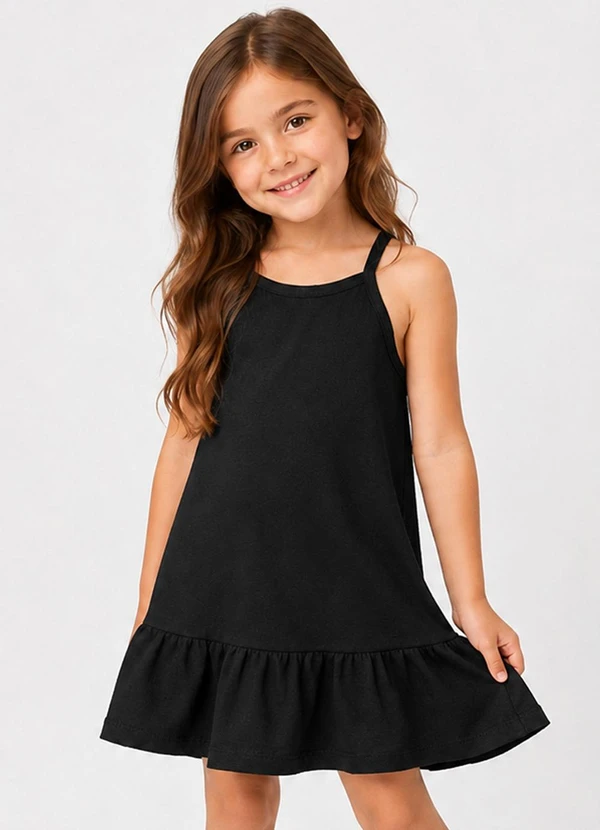 Select - Vestido de Alça Infantil em Malhão Fruit Preto