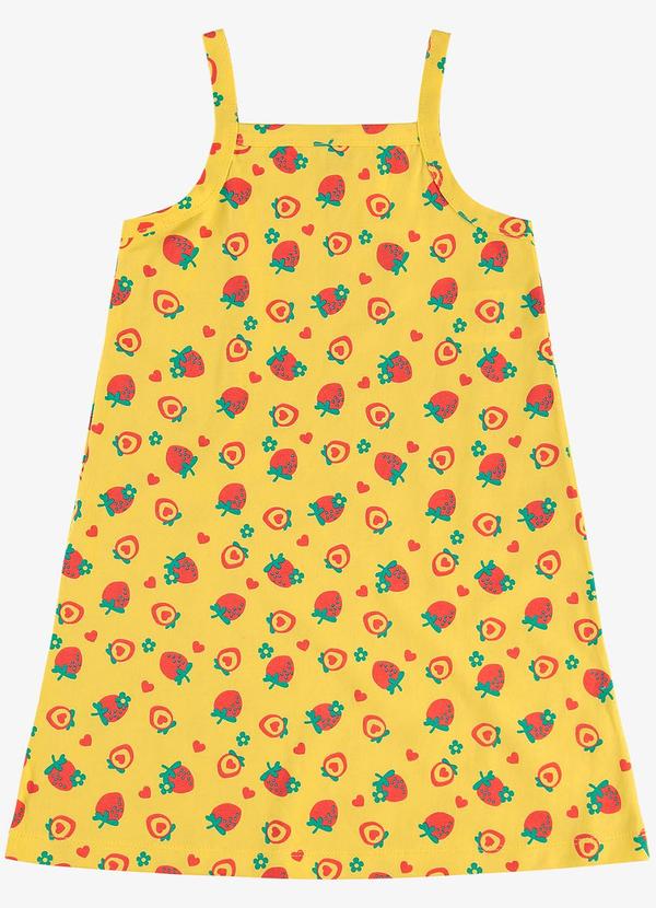 Rovi Kids - Vestido de Alça Infantil em Meia Malha Amarelo