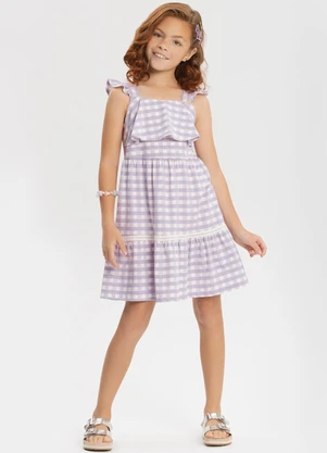 Alakazoo - Vestido de Alças com Babados Rosa - ALAKAZOO