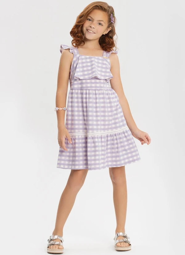 Alakazoo - Vestido de Alças com Babados Rosa