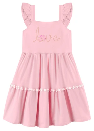 Marlan - Vestido de Alças com Estampa Metalizada Rosa - MARLAN