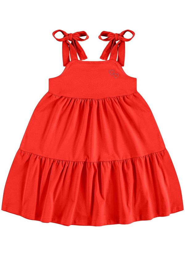 Guloseima - Vestido de Alças em Cotton Vermelho