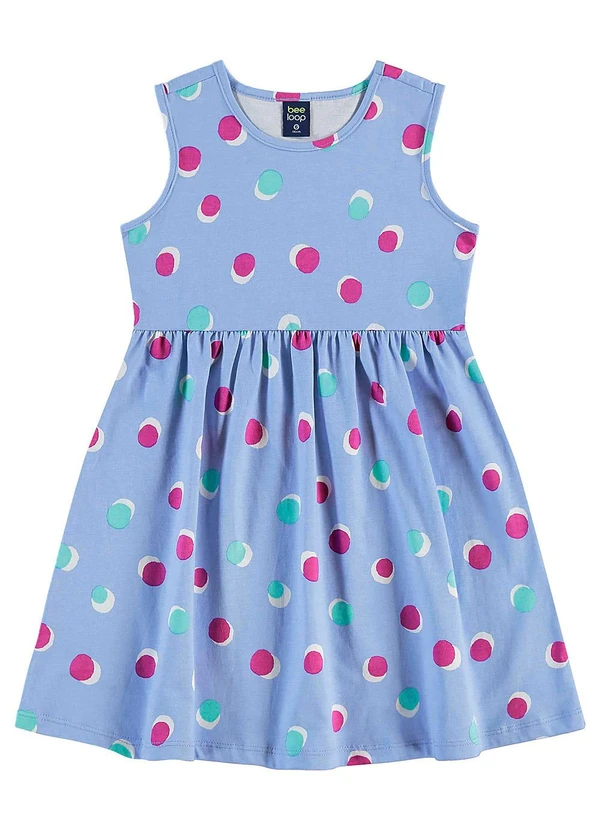 Bee Loop - Vestido de Bolinhas Infantil Azul 2