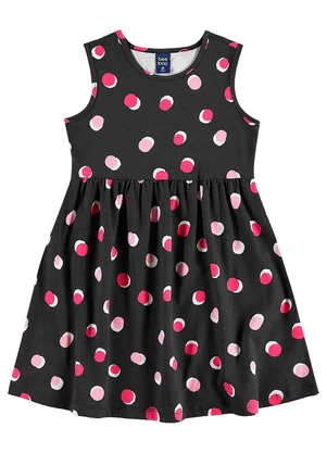 Bee Loop - Vestido de Bolinhas Infantil Preto - BEE LOOP