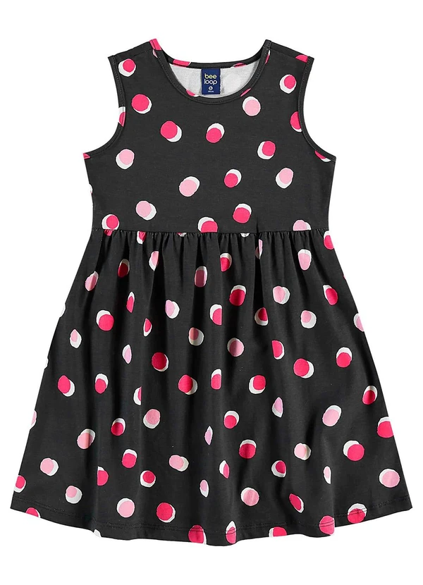 Bee Loop - Vestido de Bolinhas Infantil Preto