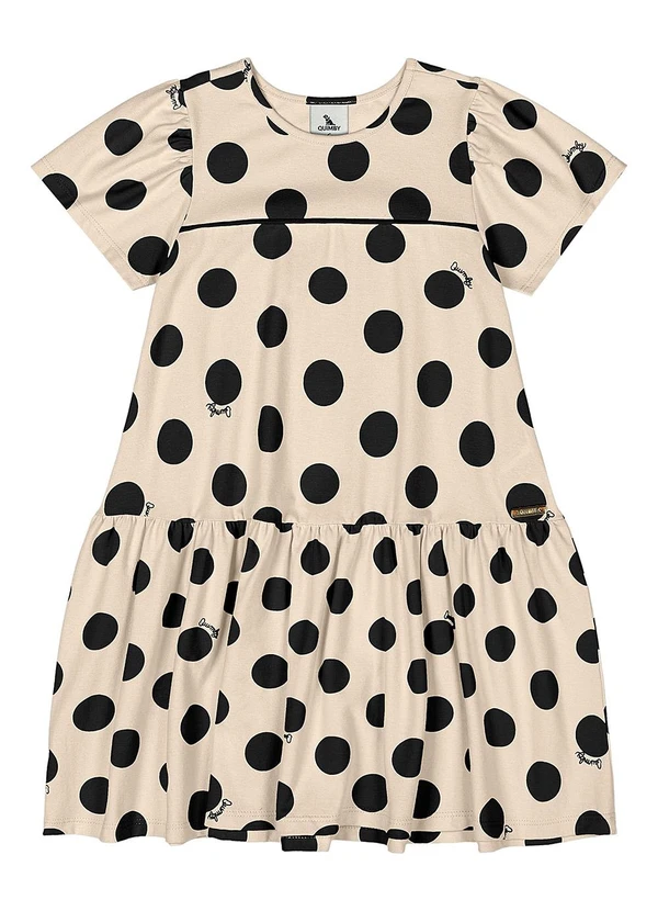 Quimby - Vestido de Bolinhas Infantil Preto 2