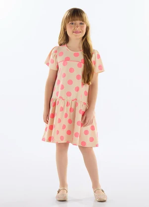 Quimby - Vestido de Bolinhas Infantil Rosa - QUIMBY