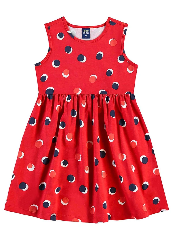 Bee Loop - Vestido de Bolinhas Infantil Vermelho