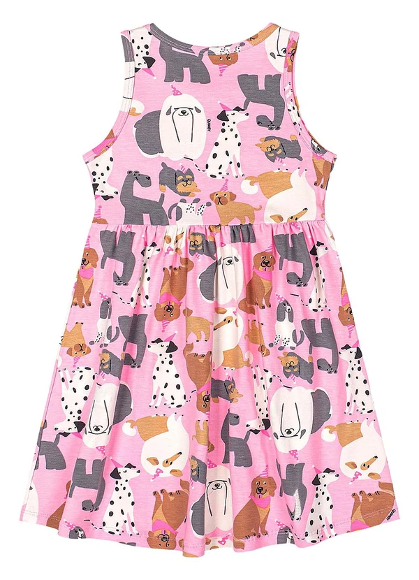 Quimby - Vestido de Cachorrinhos Cotton Rosa 3